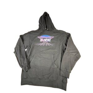 Black El Nitro Hoodie Sz M Graphic Print Laser Tag Paintball Neon Glow EUC